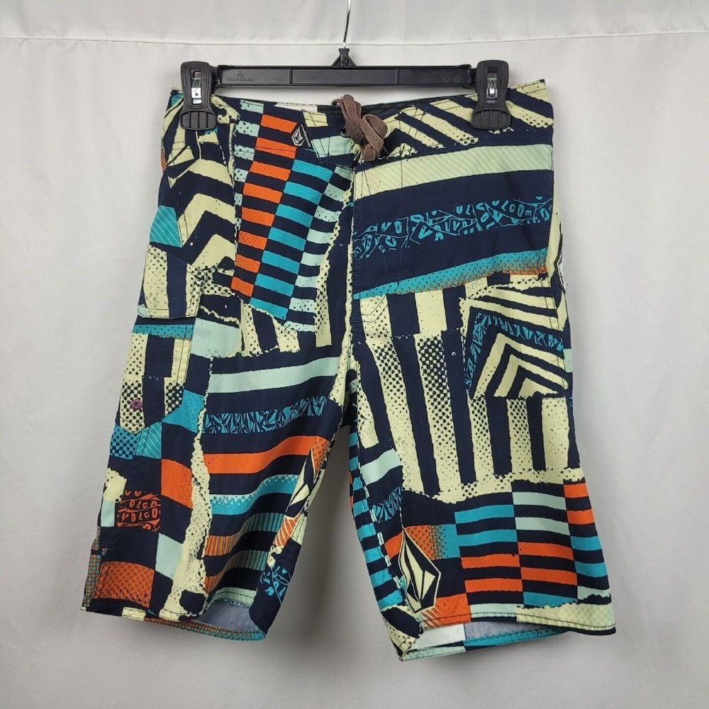 Volcom Man Shorts Suze 28/13 Geometric Print Cotton Blend - Picture 1 of 4
